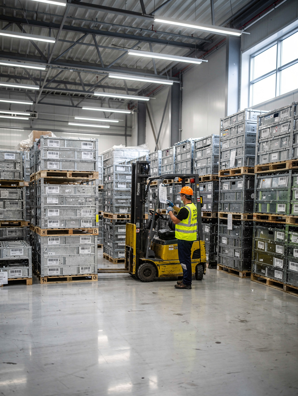 Quality assurance specialist inspecting household goods in distribution warehouse